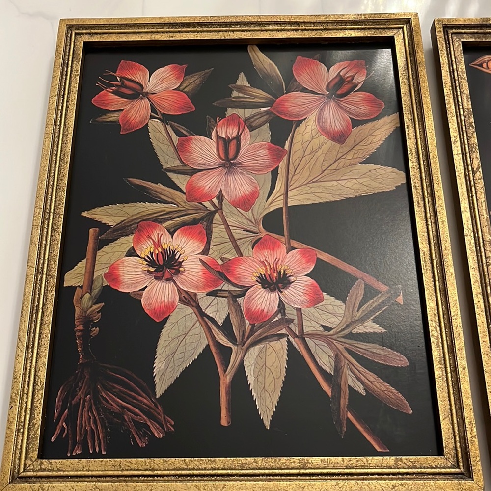 Flowers on wood trio